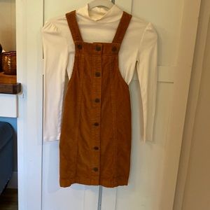 Girls Size M GAP Brown Corduroy Jumper and Cream Mock Turtlenrck